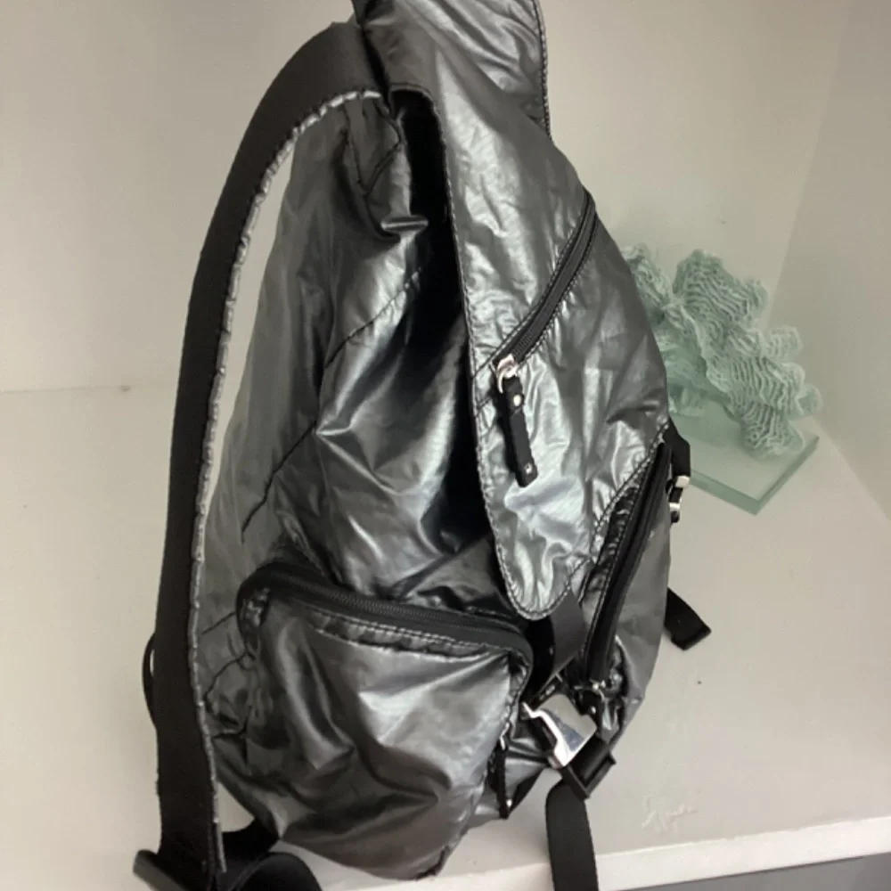 Bebe Sport Gray Nylon Retha Backpack